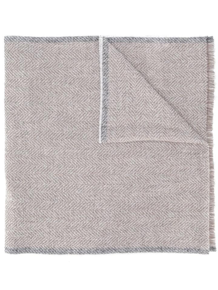 Eleventy Zig-zag Knit Scarf - Neutrals