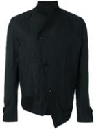 Ann Demeulemeester Grise Asymmetric Bomber Jacket, Men's, Size: Large, Black, Cotton/metal/viscose/cotton