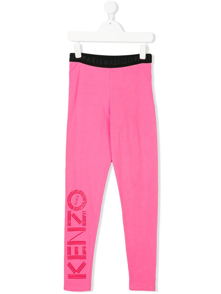 Kenzo Kids Branded Leggings - Pink & Purple