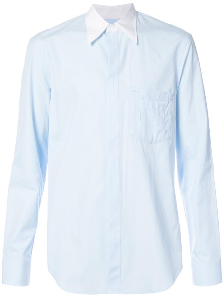 Maison Margiela Shirt With Contrast Collar - Blue