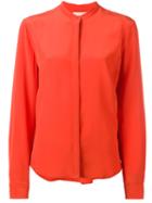 Vanessa Bruno Collarless Shirt, Women's, Size: 38, Red, Silk