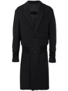 System Layered Asymmetric Coat - Black