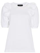 Simone Rocha Embellished Scallop Sleeve T-shirt - White
