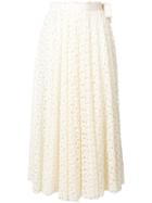 Jil Sander Embroidered Midi Skirt - White