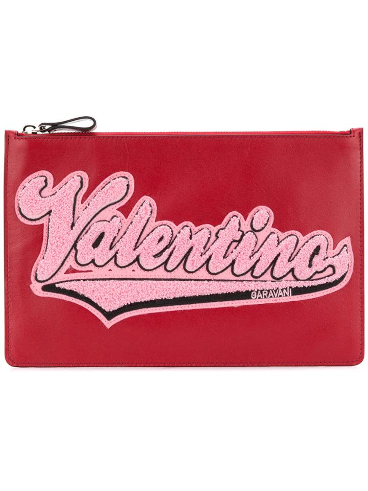 Valentino Valentino Garavani Logo Embroidered Pouch