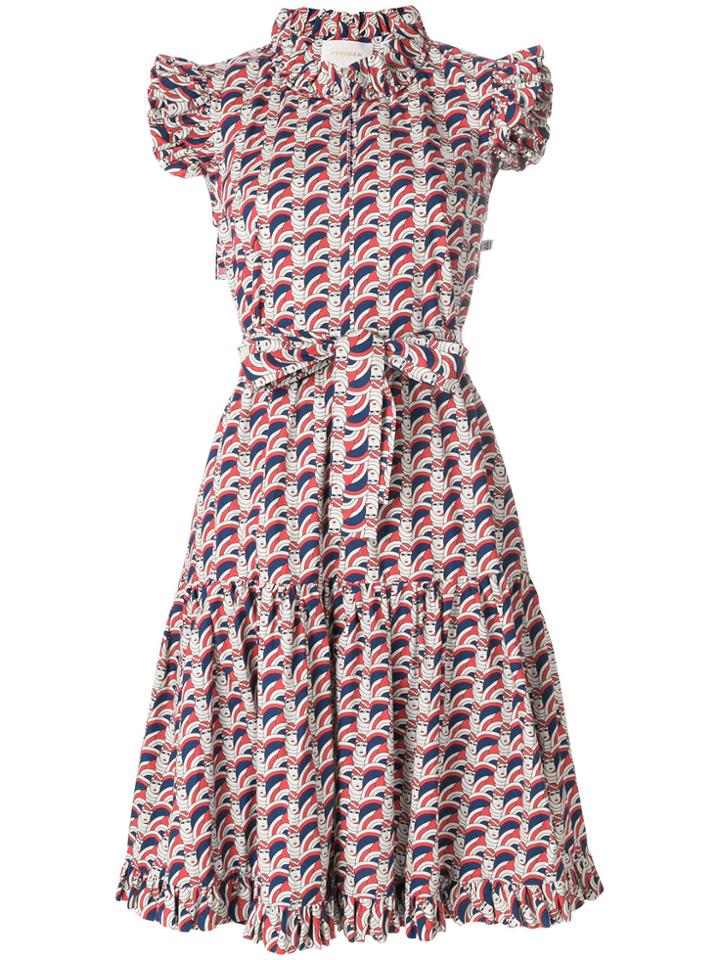 La Doublej Ruffle Print Dress - Blue