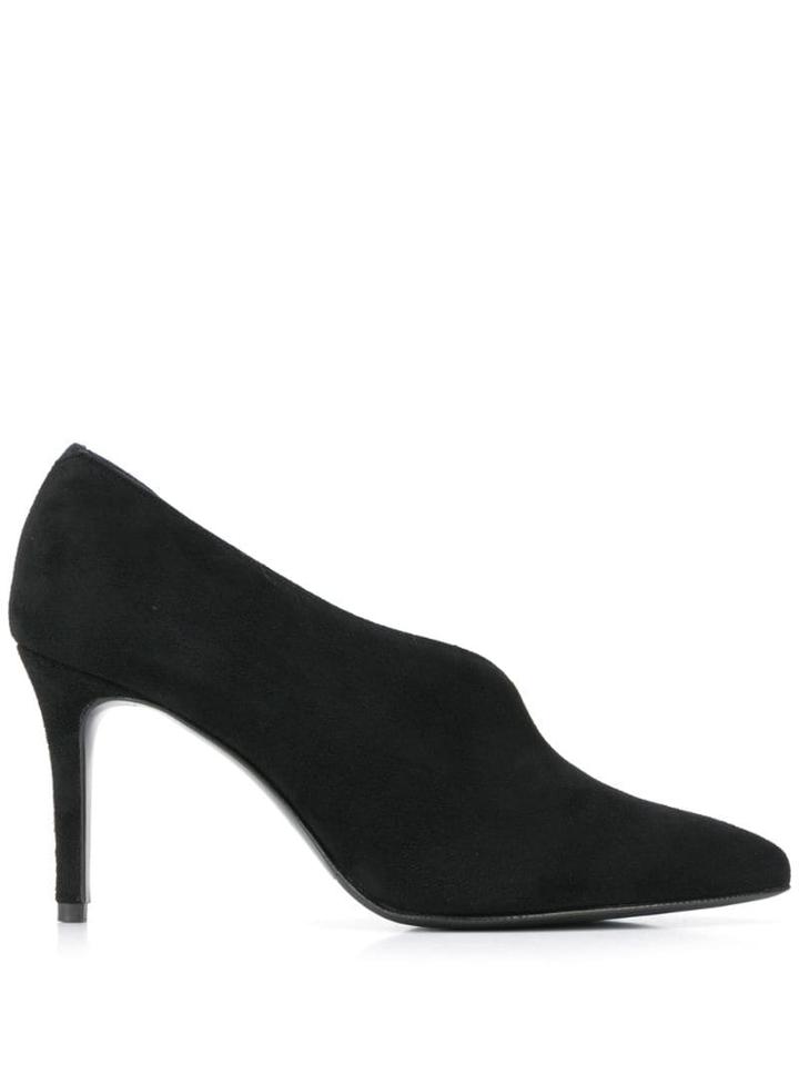 Albano Opened Side Pumps - Black