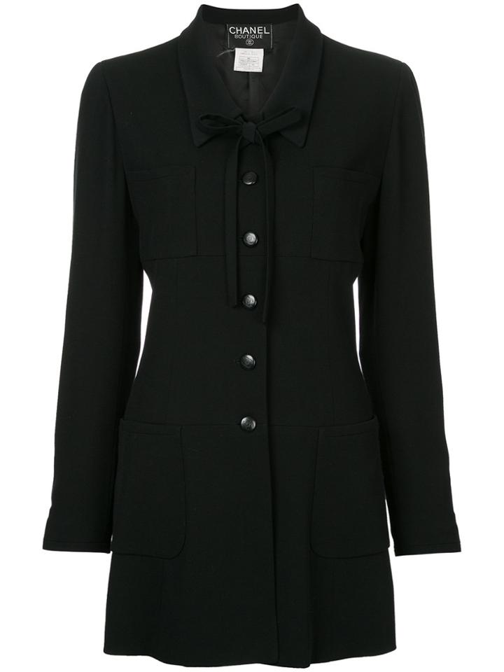 Chanel Vintage Tied Front Fitted Jacket - Black