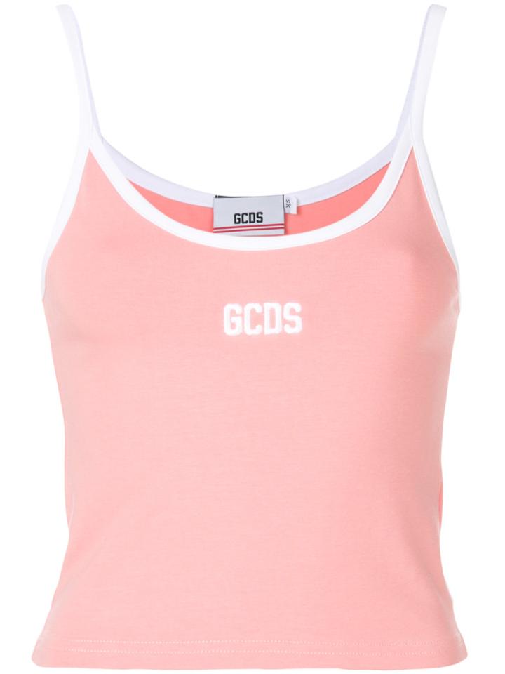 Gcds Logo Print Vest Top - Pink & Purple