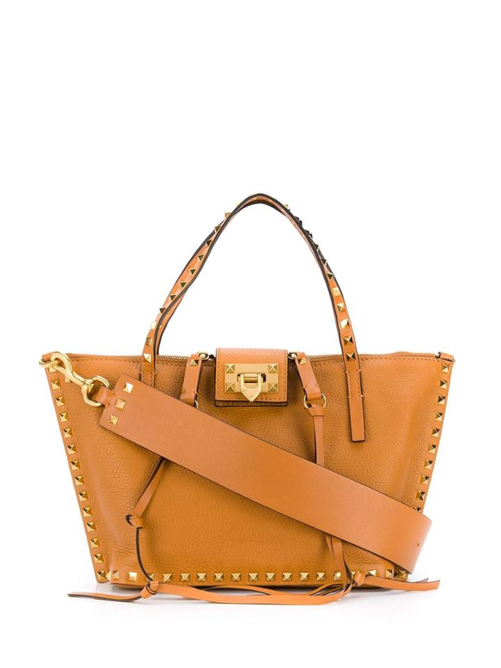 Valentino Valentino Garavani Rockstud Hype Small Tote - Brown