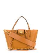 Valentino Valentino Garavani Rockstud Hype Small Tote - Brown