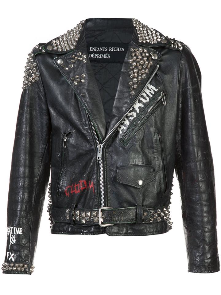 Enfants Riches Déprimés Studded Biker Jacket - Black