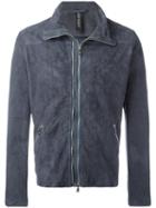 Giorgio Brato Zipped Bomber Jacket, Men's, Size: 46, Blue, Leather