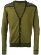 Etro Contrast Cardigan, Men's, Size: Large, Green, Cotton