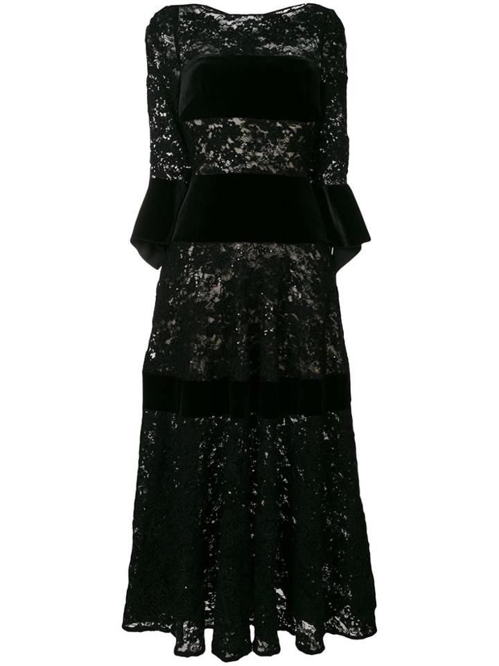 Talbot Runhof Sequin Lace Dress - Black