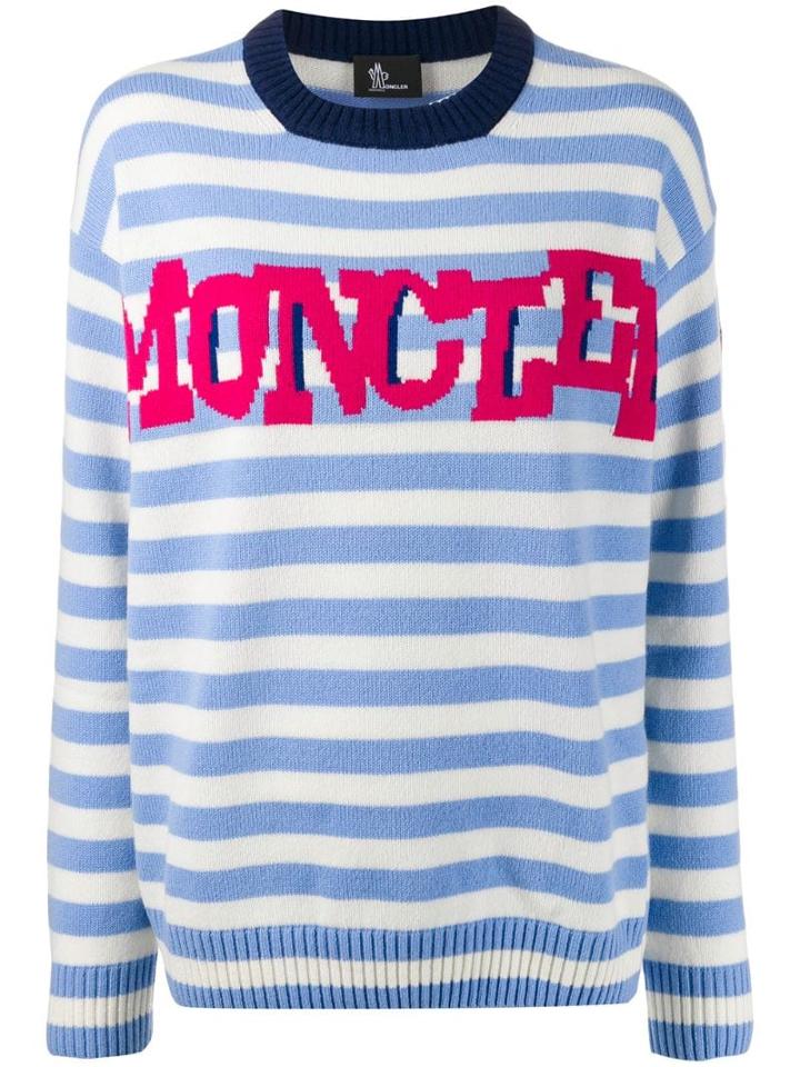 Moncler Grenoble Striped Logo Sweater - White