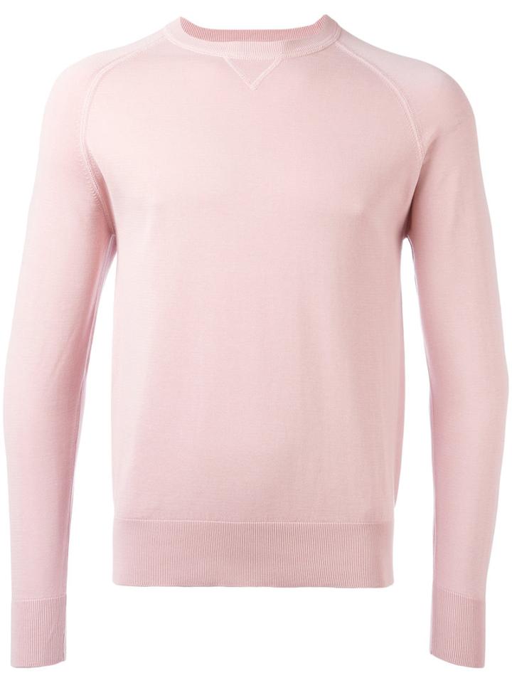 Aspesi Crew-neck Jumper, Men's, Size: 48, Pink/purple, Cotton