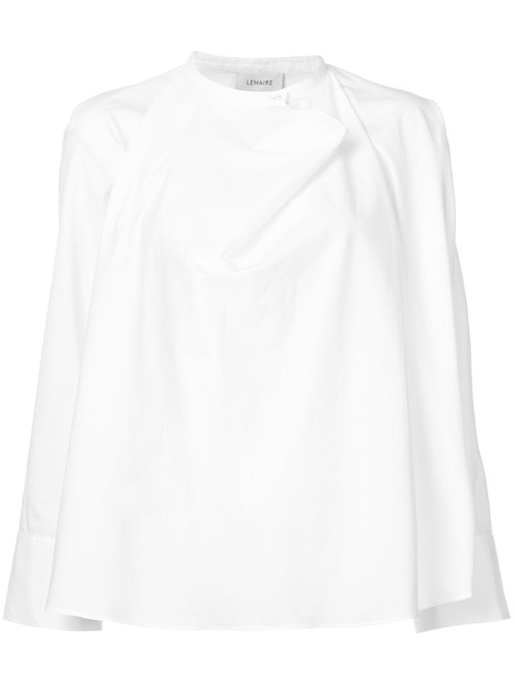 Lemaire Mandarin Collar Relaxed Fit Shirt Dress - White