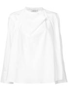 Lemaire Mandarin Collar Relaxed Fit Shirt Dress - White