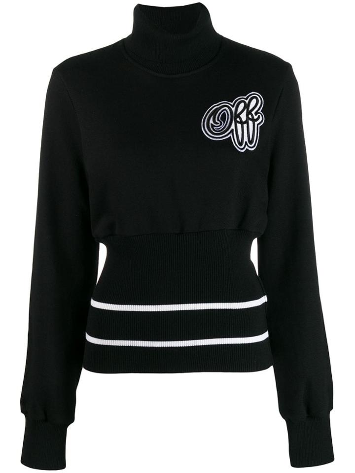 Off-white Stand Collar Logo Patch Jumper - Black