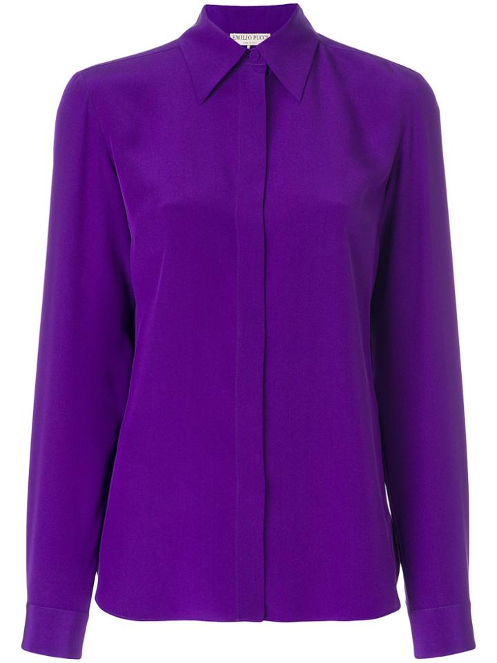 Emilio Pucci Concealed Fastening Shirt - Pink & Purple