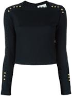 3.1 Phillip Lim Longsleeved Ribbed Top, Women's, Size: Small, Blue, Silk/polyester/viscose