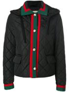 Gucci Web Trim Quilted Jacket - Black
