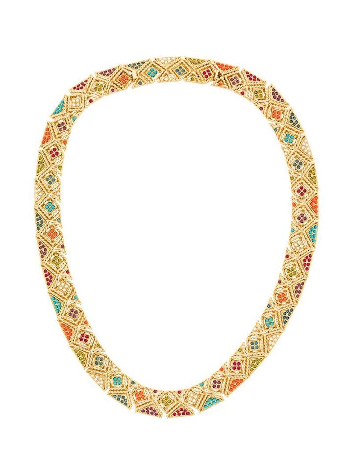 Susan Caplan Vintage 1980s Vintage D'orlan Colourful Collar - Gold