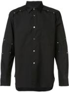 Comme Des Garçons Homme Plus Buttoned Panel Shirt, Men's, Size: Small, Black, Cotton