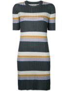 Maison Kitsuné Striped Ribbed-knit Dress - Multicolour