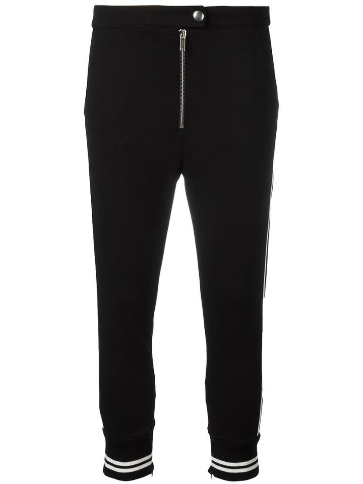 Dondup Cropped Trousers, Women's, Size: 44, Black, Cotton/viscose/polyamide/spandex/elastane