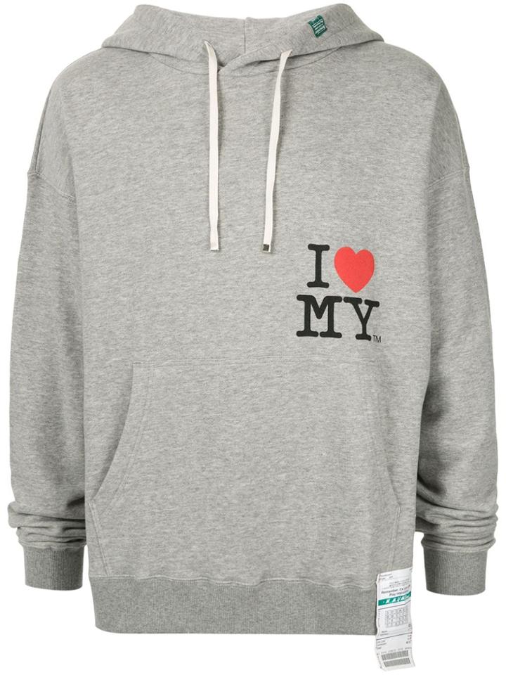 Maison Mihara Yasuhiro Printed Cotton Hoodie - Grey