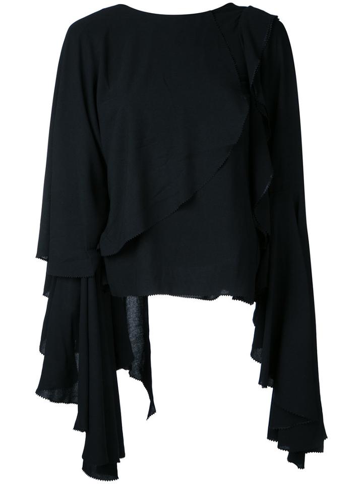 Robert Wun - Layered Top - Women - Polyester - 6, Black, Polyester