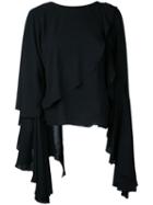 Robert Wun - Layered Top - Women - Polyester - 6, Black, Polyester