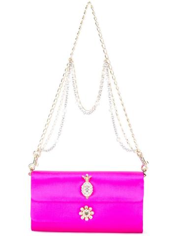 Dolce & Gabbana Dorine Clutch, Women's, Pink/purple, Viscose/metal/glass