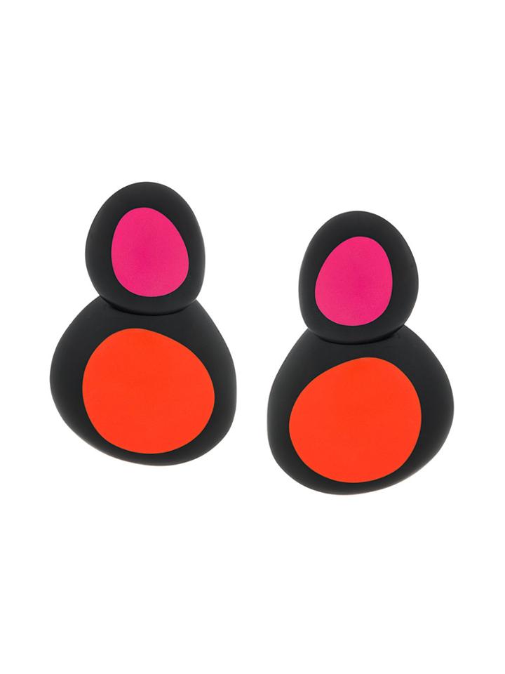Monies Large Round Drop Earrings - Blue
