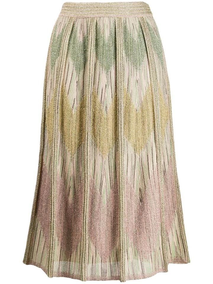 M Missoni Metallic Knitted Skirt - Gold