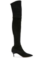 Casadei Over-the-knee Pointed Toe Boots - Black