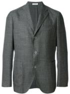 Boglioli Plaid Blazer, Men's, Size: 56, Grey, Silk/linen/flax/cupro/virgin Wool