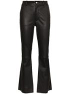 Helmut Lang Flared Leather Trousers - Black