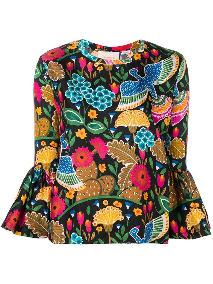 La Doublej Nature Print Blouse - Black
