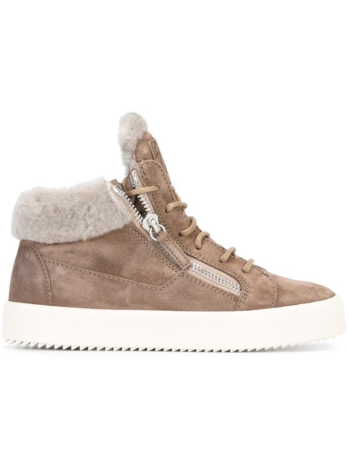 Giuseppe Zanotti Design Shearling 'kriss' Mid-top Sneakers