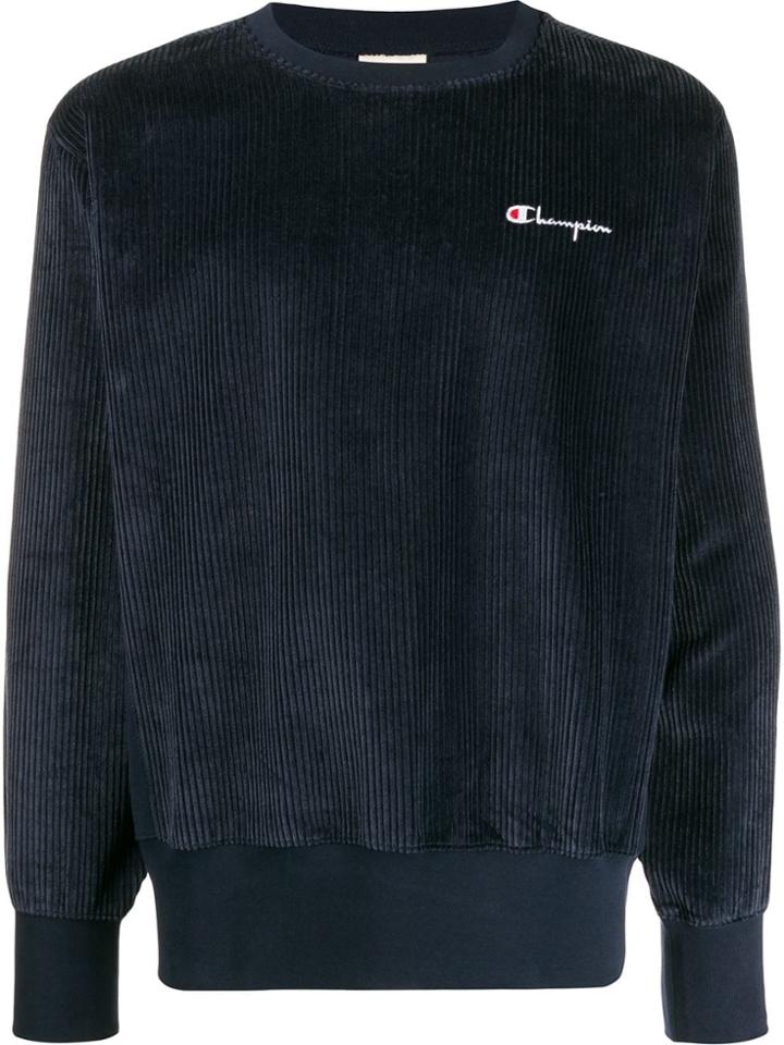 Champion Corduroy Logo Jumper - Blue