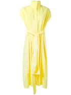 Sofie D'hoore - Belted Cape Shirt Dress - Women - Cotton - 38, Yellow/orange, Cotton
