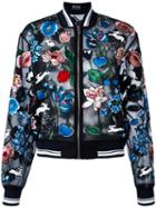 Markus Lupfer - Embroidered Garden 'charlotte' Bomber - Women - Silk/viscose - M, Black, Silk/viscose