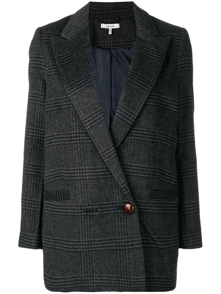 Ganni Double Breasted Blazer - Black