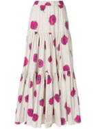 La Doublej Long Floral Print Skirt - Pink & Purple