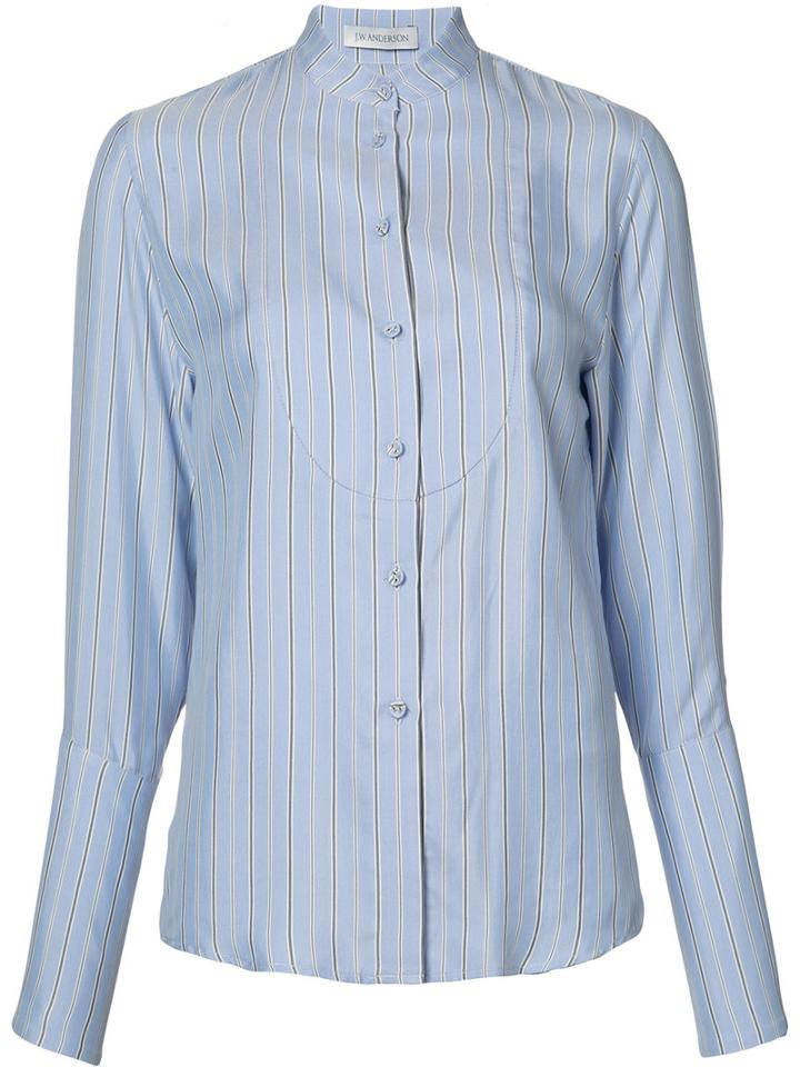 J.w.anderson Striped Shirt, Women's, Size: 8, Blue, Silk