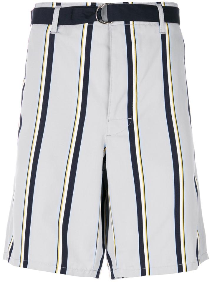 Prada Striped Bermuda Shorts - Grey