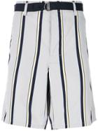 Prada Striped Bermuda Shorts - Grey